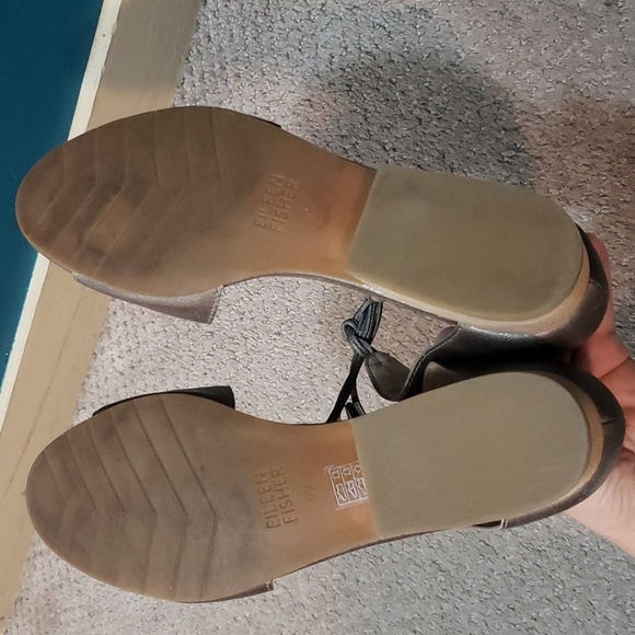 EILEEN FISHER Ely Lace-up SANDALS 6.5 Metallic Bronze LEATHER NEW - Picture 5 of 6
